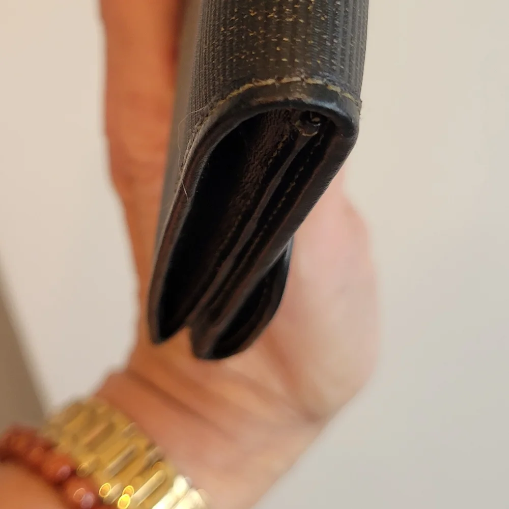 FENDI Pequin Long Wallet  Pattern Stripped Leather Vintage PRISTINE - Picture 7 of 15